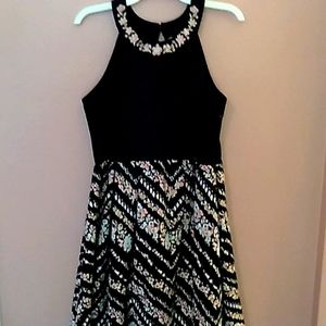 Black and Pink Floral Dress